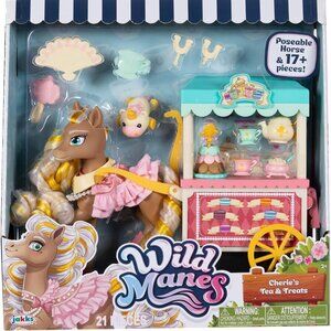 Wild Manes Horse Toys Cherie’s Tea and Treats Cart Playset 21 Pieces Ages 3+
